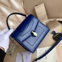 Sumptuous BVLGARI Serpenti Forever leather flap bag 3785 blue