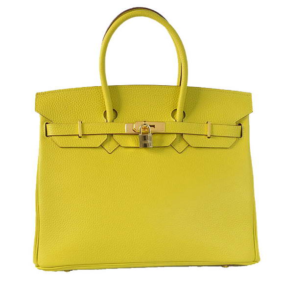 Hermes Birkin 35CM Tote Bags Togo Leather Lemon Golden