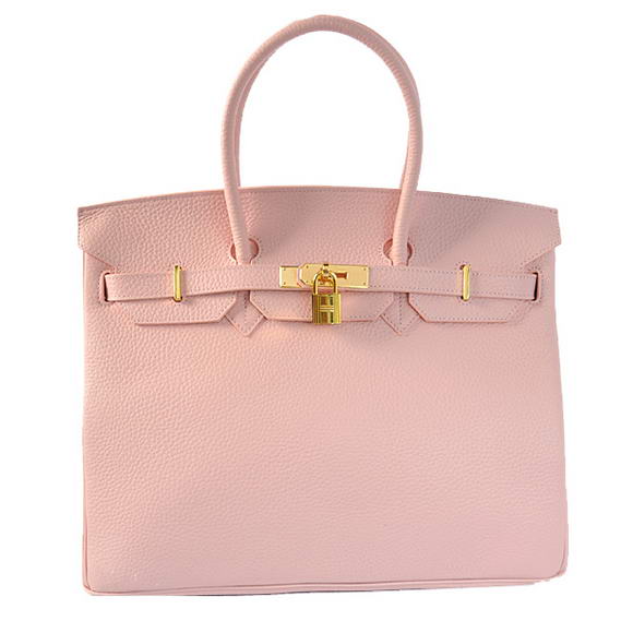 Hermes Birkin 35CM Tote Bags Togo Leather Pink Golden