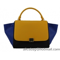 Celine Original Leather Trapeze Bag CL88037 Wheat&Black&Blue