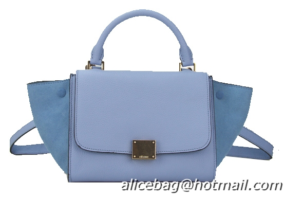 Celine Nano Trapeze Bag Grainy&Nubuck Leather C88038 Light Blue