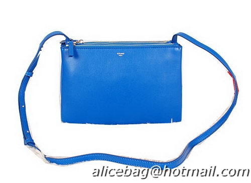 Celine Trio Calfskin Leather Shoulder Bag C27002 SkyBlue