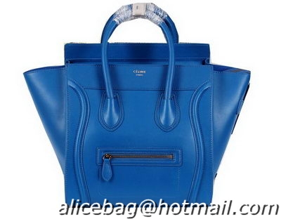 Celine Luggage Mini Boston Tote Bags Ferrari Leather CL3308 Blue