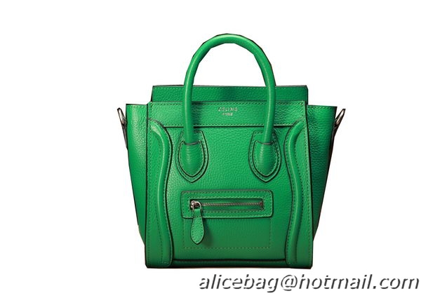 Celine Luggage Nano Boston Bag Original Grainy Leather Green