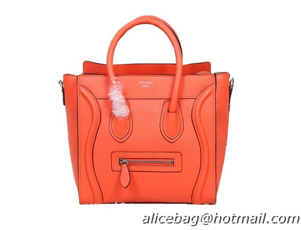 Celine Luggage Micro Tote Bag Original Grainy Leather 88023 Orange