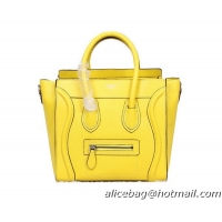 Celine Luggage Micro Tote Bag Original Grainy Leather 88023 Yellow