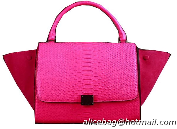 Celine Trapeze Top Handle Bag Snake Leather 3342 Rose