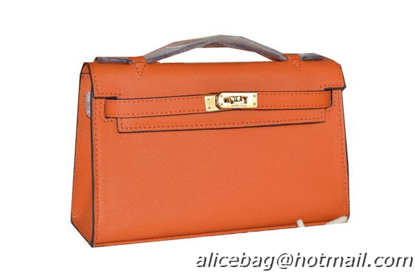 Hermes MINI Kelly 22cm Tote Bag Calfskin Leather Orange