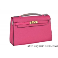 Hermes MINI Kelly 22cm Tote Bag Calfskin Leather Rose