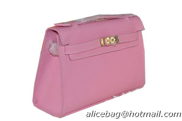 Hermes MINI Kelly 22cm Tote Bag Calfskin Leather Pink