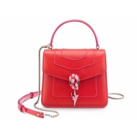 Good Product BVLGARI Serpenti Forever leather flap bag 286999 red