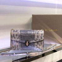 Good Quality Bulgari metallic-leather shoulder bag 39174 grey