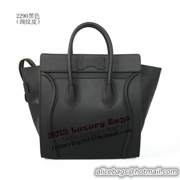 Celine Luggage Mini Boston Tote Bags Original Leather C2290 Black