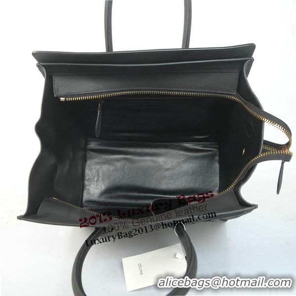 Celine Luggage Mini Boston Tote Bags Original Leather C2290 Black