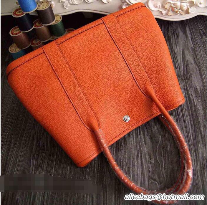 Sumptuous Hermes Garden Party 36cm 30cm Tote Bag Original Leather A129L Orange