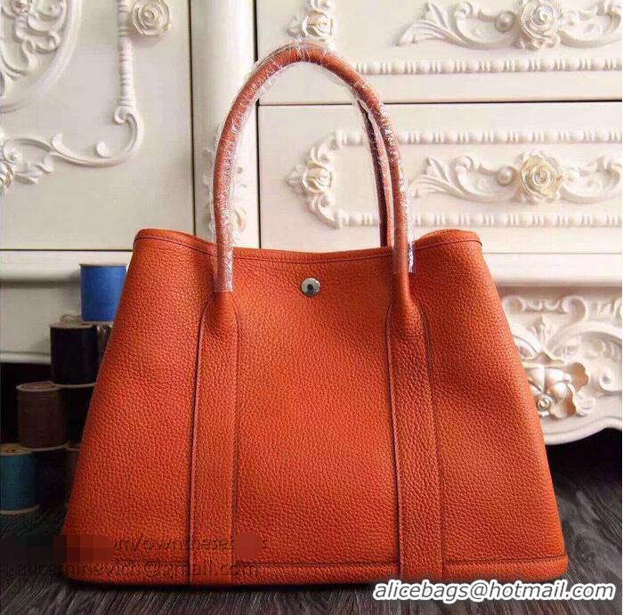 Sumptuous Hermes Garden Party 36cm 30cm Tote Bag Original Leather A129L Orange