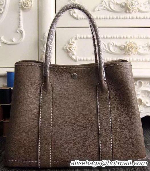 Crafted Hermes Garden Party 36cm 30cm Tote Bag Original Leather A129L Grey