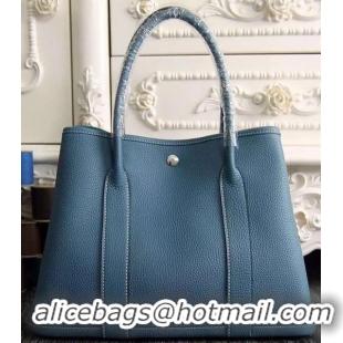 Stylish Hermes Garden Party 36cm 30cm Tote Bag Original Leather A129L Light Blue