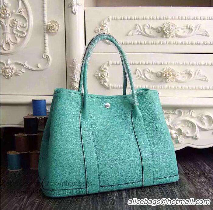 Comfortable Hermes Garden Party 36cm 30cm Tote Bag Original Leather A129L Light Green