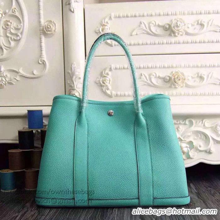 Comfortable Hermes Garden Party 36cm 30cm Tote Bag Original Leather A129L Light Green