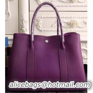 Best Grade Hermes Garden Party 36cm 30cm Tote Bag Original Leather A129L Purple