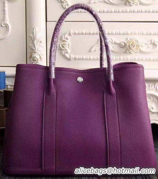 Best Grade Hermes Garden Party 36cm 30cm Tote Bag Original Leather A129L Purple