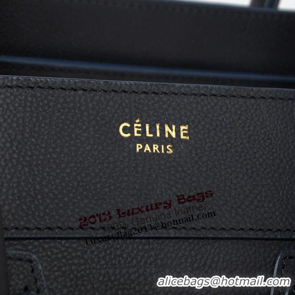 Celine Luggage Mini Boston Tote Bags Original Leather C2290 Dark Blue