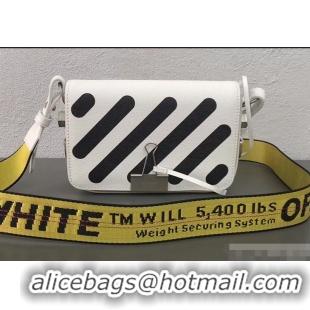 Low Price Off-White Saffiano Leather Diag Binder Clip Bag OF40502 White