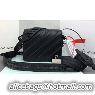 Popular Style Off-White Calf Leather Padded Binder Clip Bag OF40503 Black