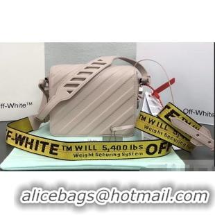 Top Design Off-White Calf Leather Padded Binder Clip Bag OF40503 Nude Pink 