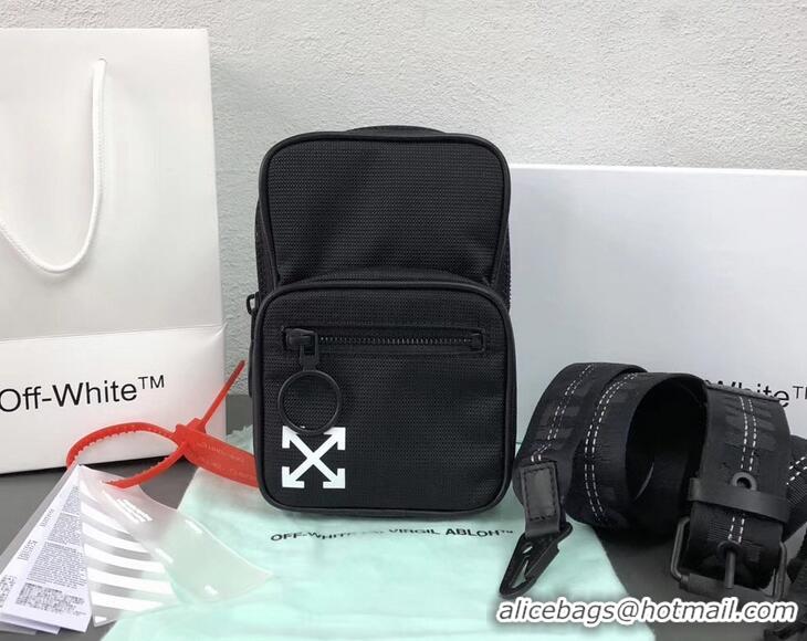 Famous Faux Off-White Tape Crossbody Shoulder Bag OF40506 Black