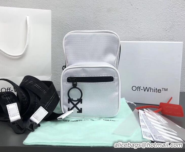 Famous Brand Off-White Tape Crossbody Shoulder Bag OF40506 White