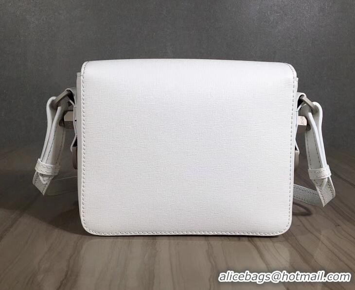 Discount Off-White Saffiano Leather Diag Binder Clip Medium Bag OF40508 White