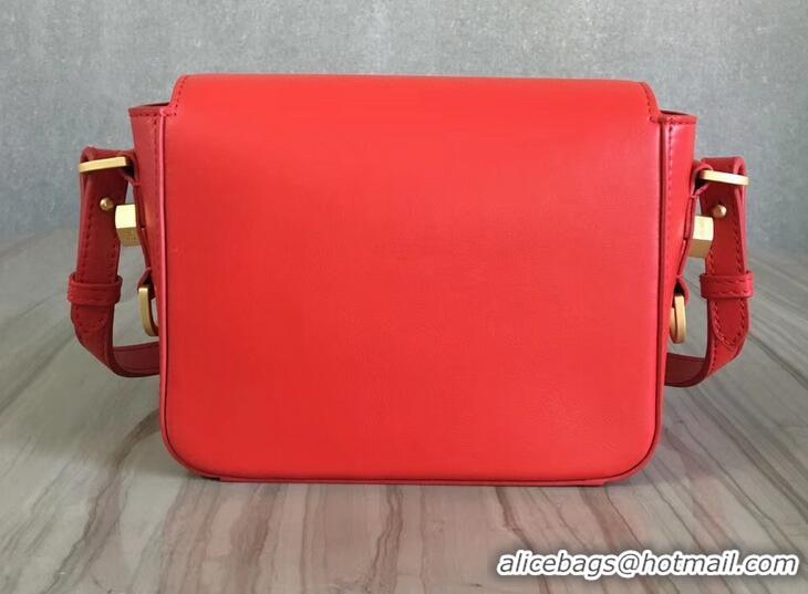 New Style Off-White Smootch Calfskin Leather Diag Binder Clip Medium Bag OF40509 Red 