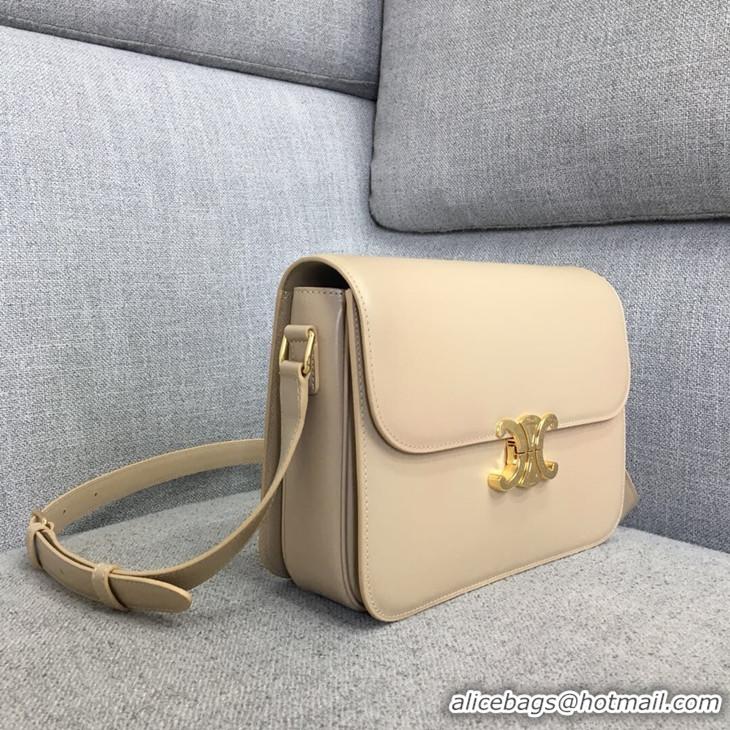 Top Sale Celine Shiny Calfskin Medium Triomphe Bag 187363 Nude 2019