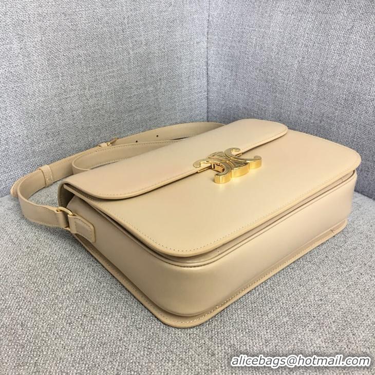 Top Sale Celine Shiny Calfskin Medium Triomphe Bag 187363 Nude 2019