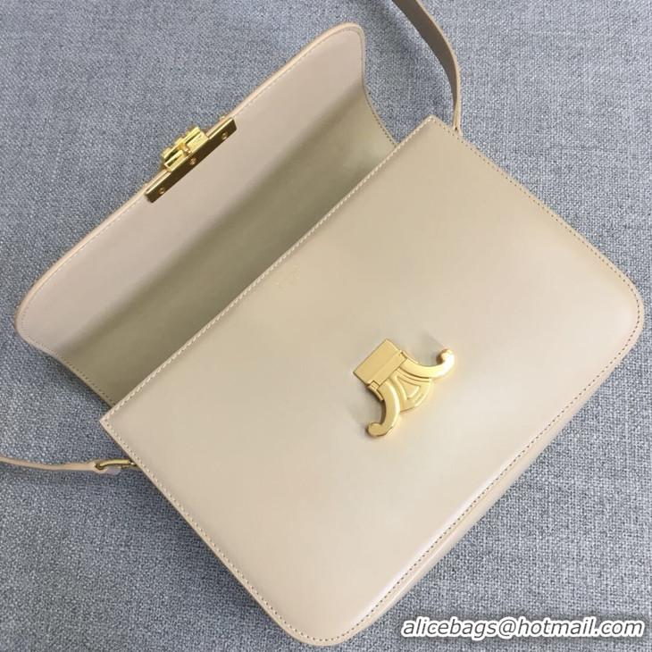 Top Sale Celine Shiny Calfskin Medium Triomphe Bag 187363 Nude 2019