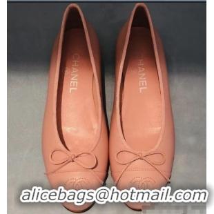 Imitation Specials Chanel Lambskin Classic Bow Ballerinas Flats G31501 Pink