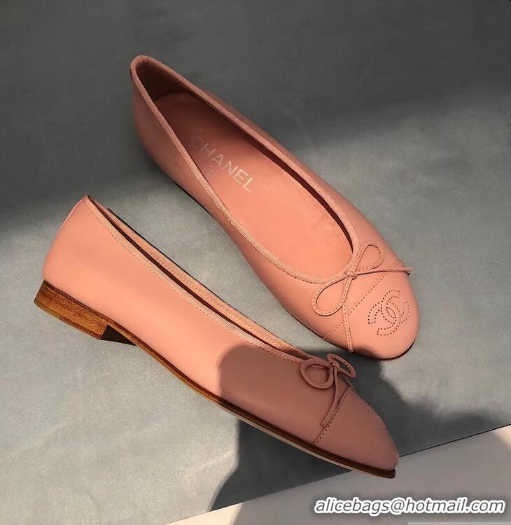 Imitation Specials Chanel Lambskin Classic Bow Ballerinas Flats G31501 Pink