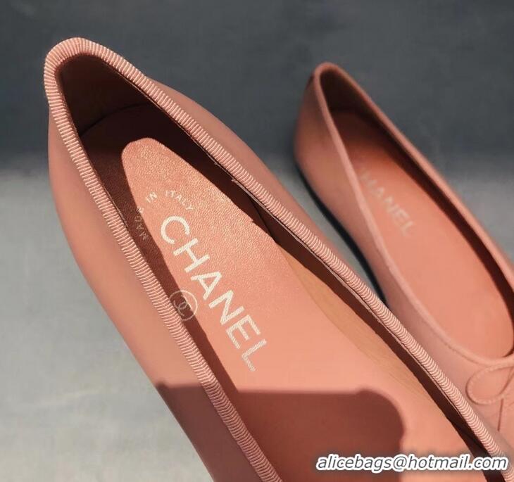 Imitation Specials Chanel Lambskin Classic Bow Ballerinas Flats G31501 Pink