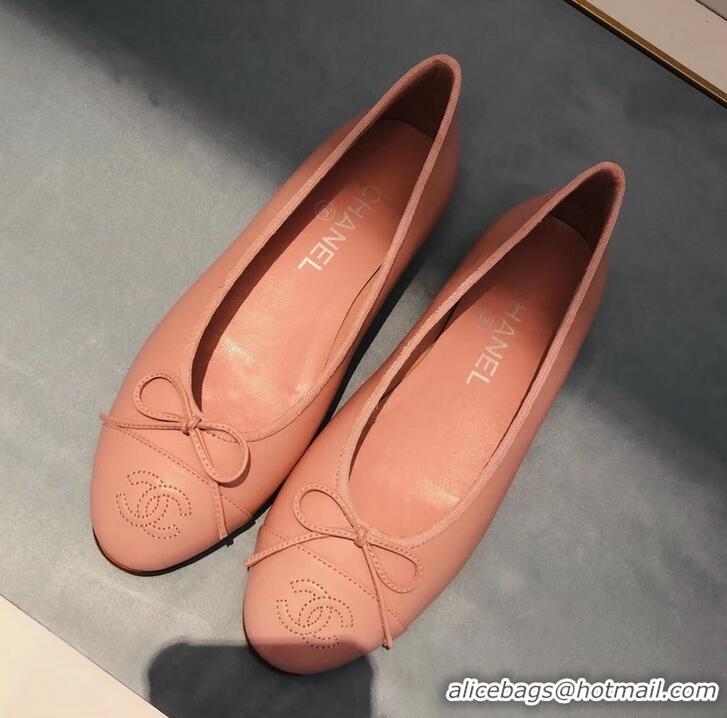 Imitation Specials Chanel Lambskin Classic Bow Ballerinas Flats G31501 Pink