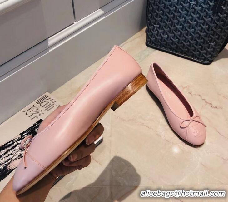 Imitation Specials Chanel Lambskin Classic Bow Ballerinas Flats G31501 Pink