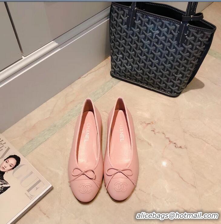 Imitation Specials Chanel Lambskin Classic Bow Ballerinas Flats G31501 Pink