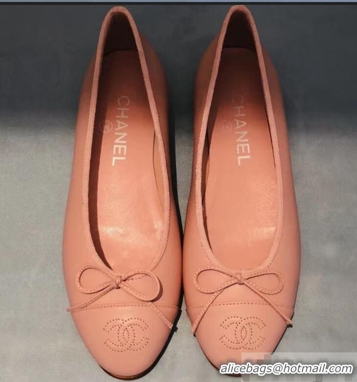 Imitation Specials Chanel Lambskin Classic Bow Ballerinas Flats G31501 Pink