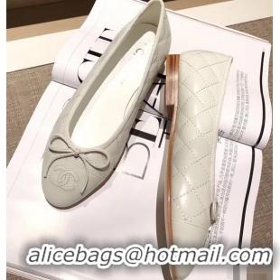 Buy Chanel Lambskin Classic Bow Ballerinas Flats G31502 Quilting Off White