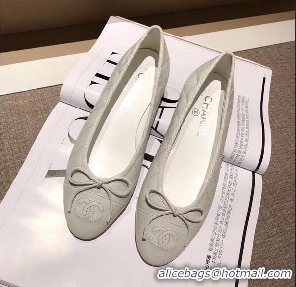 Buy Chanel Lambskin Classic Bow Ballerinas Flats G31502 Quilting Off White