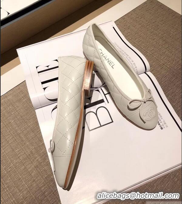 Buy Chanel Lambskin Classic Bow Ballerinas Flats G31502 Quilting Off White