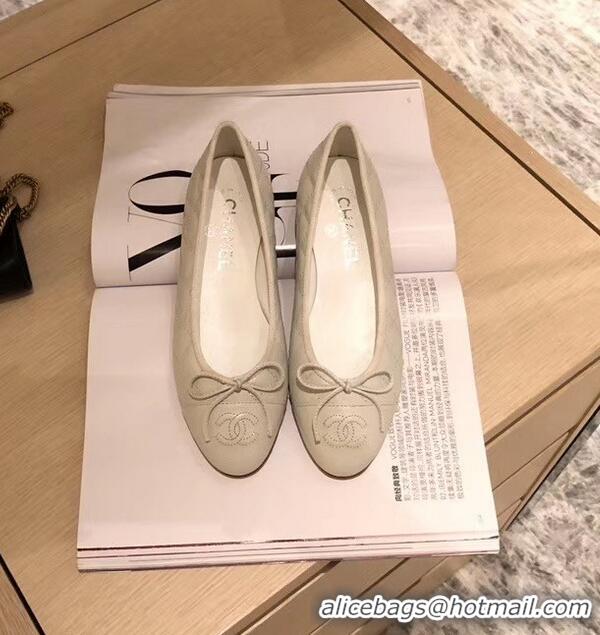 Buy Chanel Lambskin Classic Bow Ballerinas Flats G31502 Quilting Off White