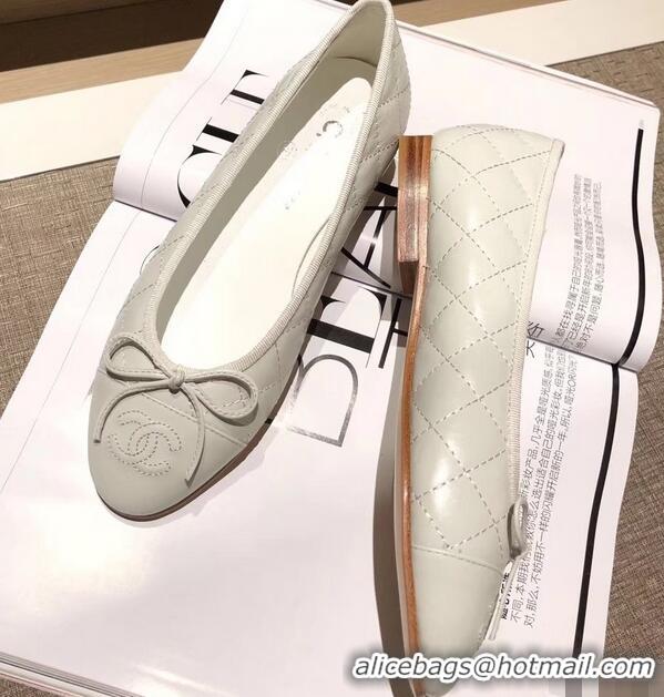 Buy Chanel Lambskin Classic Bow Ballerinas Flats G31502 Quilting Off White