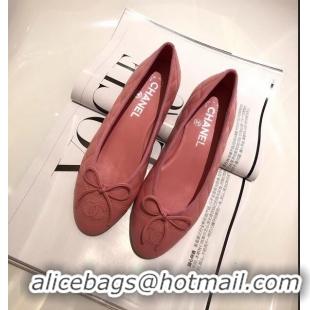 Reasonable Price Chanel Lambskin Classic Bow Ballerinas Flats G31502 Quilting Dark Pink